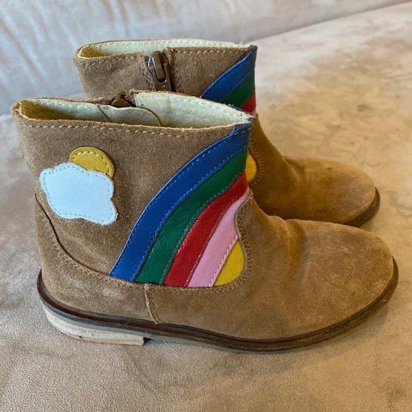 Mini Boden Other - Boden Suede and Leather Rainbow Boots Size 26/9.5